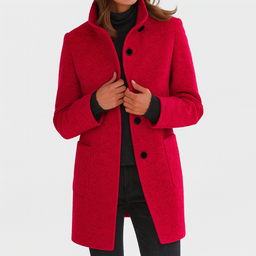 Claire – Single Breasted Mid Length Coat