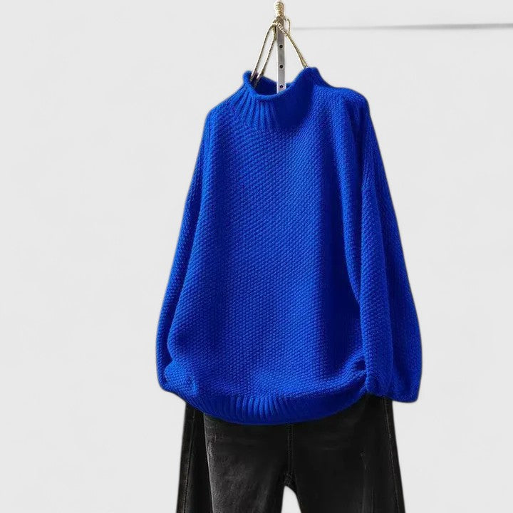 Natalie – Mock Neck Relaxed Knit Sweater