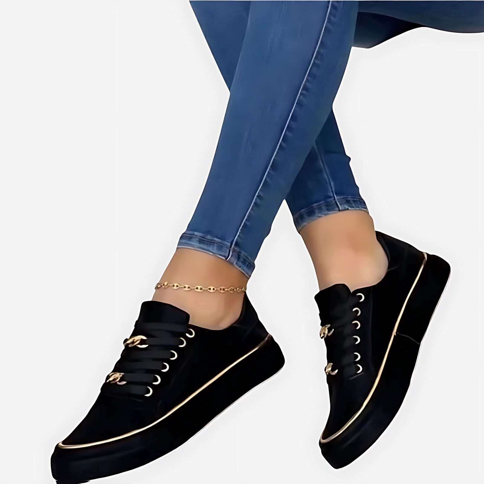 Bianca – Chain Lace Up Platform Sneakers