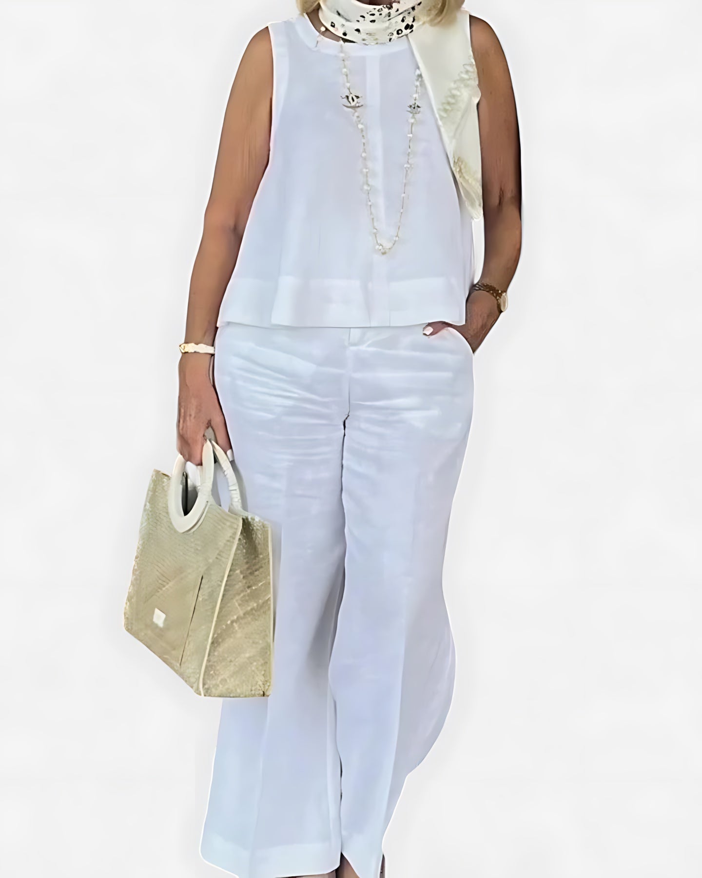 Camila – Round Neck Tank Top and Wide Leg Pants Set