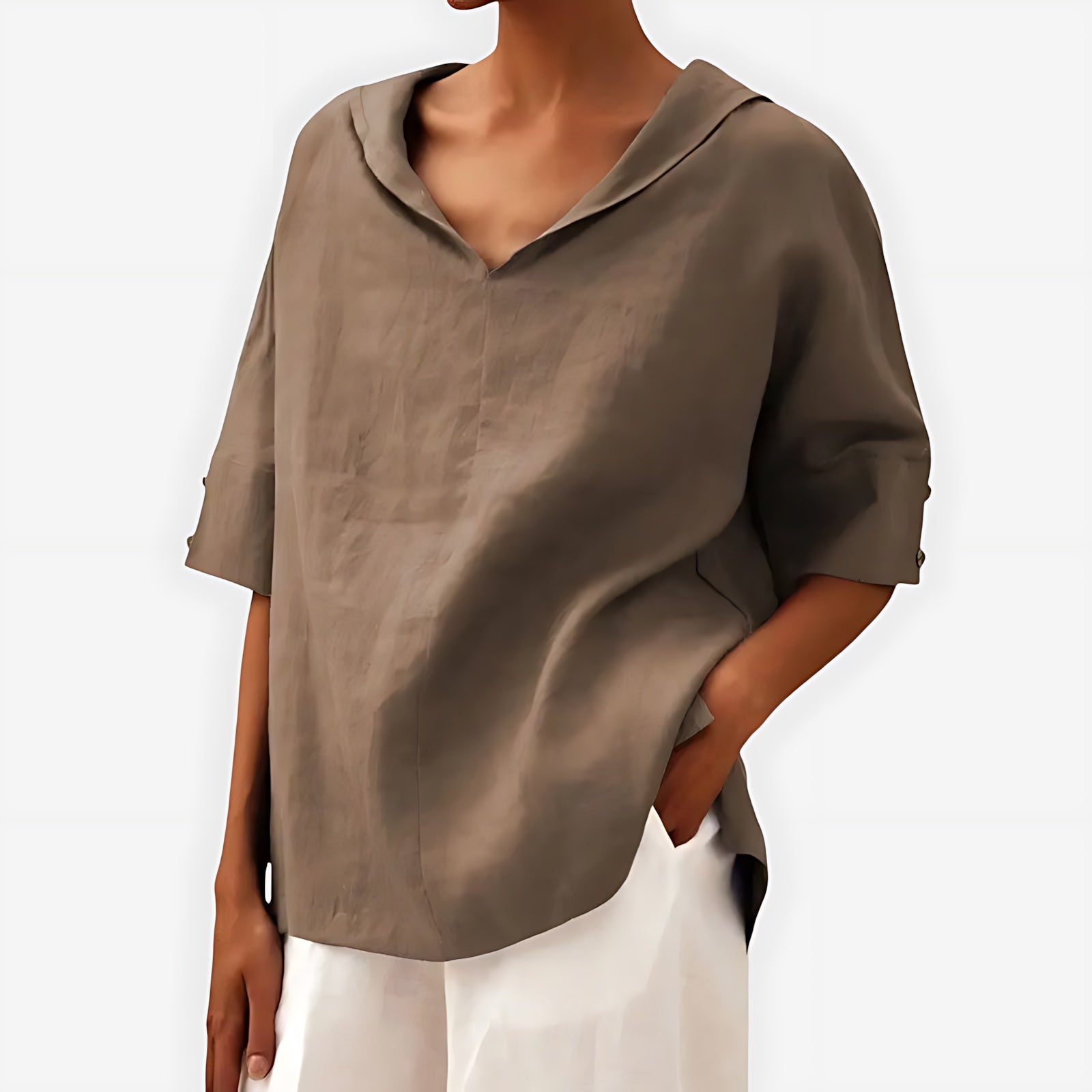 Cara – Notch Neck Short Sleeve Blouse