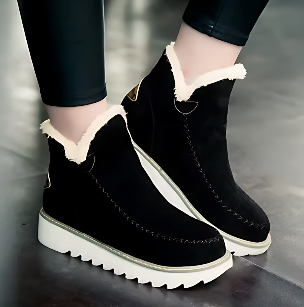 Eliana – Suede Faux Fur Lined Ankle Boots