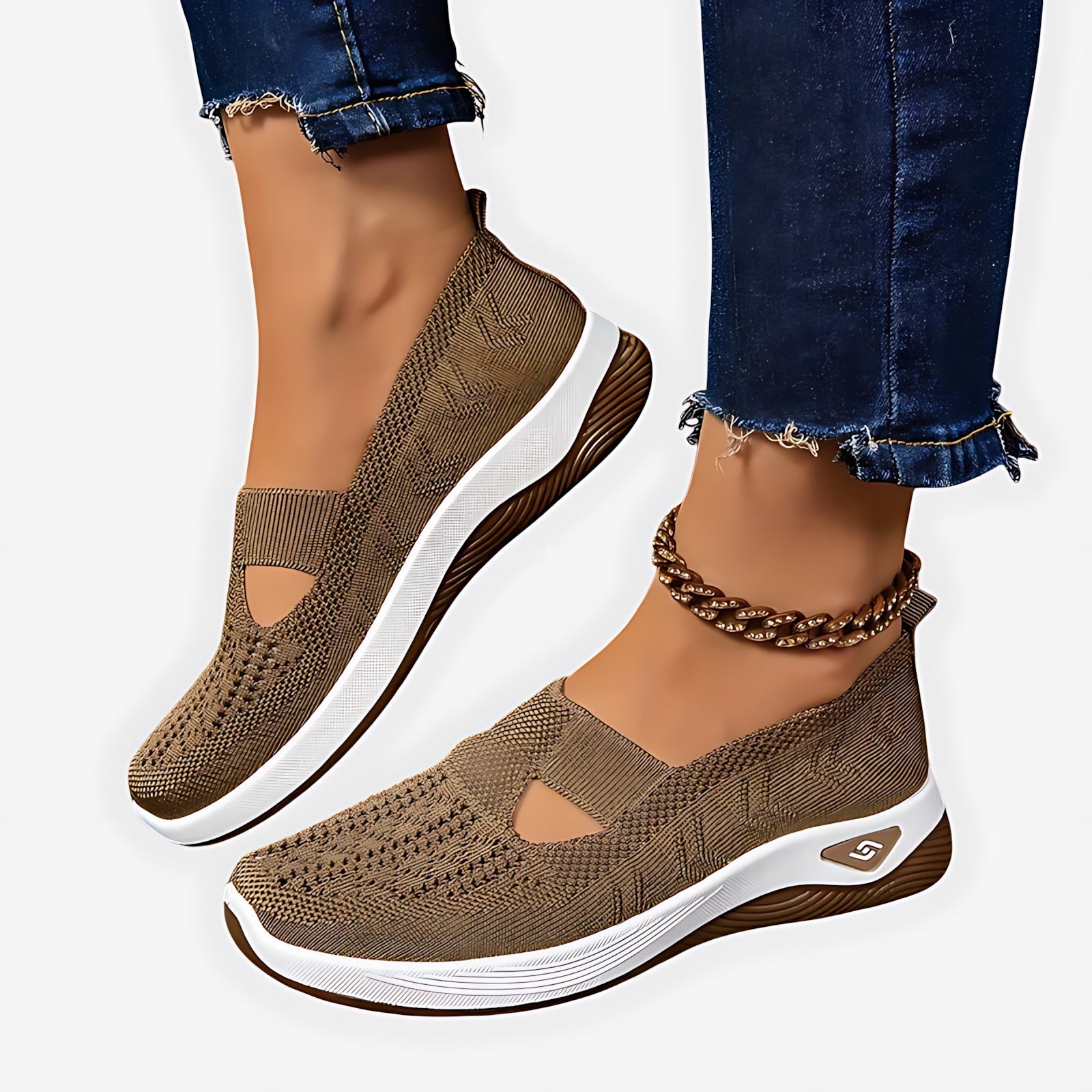 Gabriella – Knit Slip On Low Top Walking Sneakers