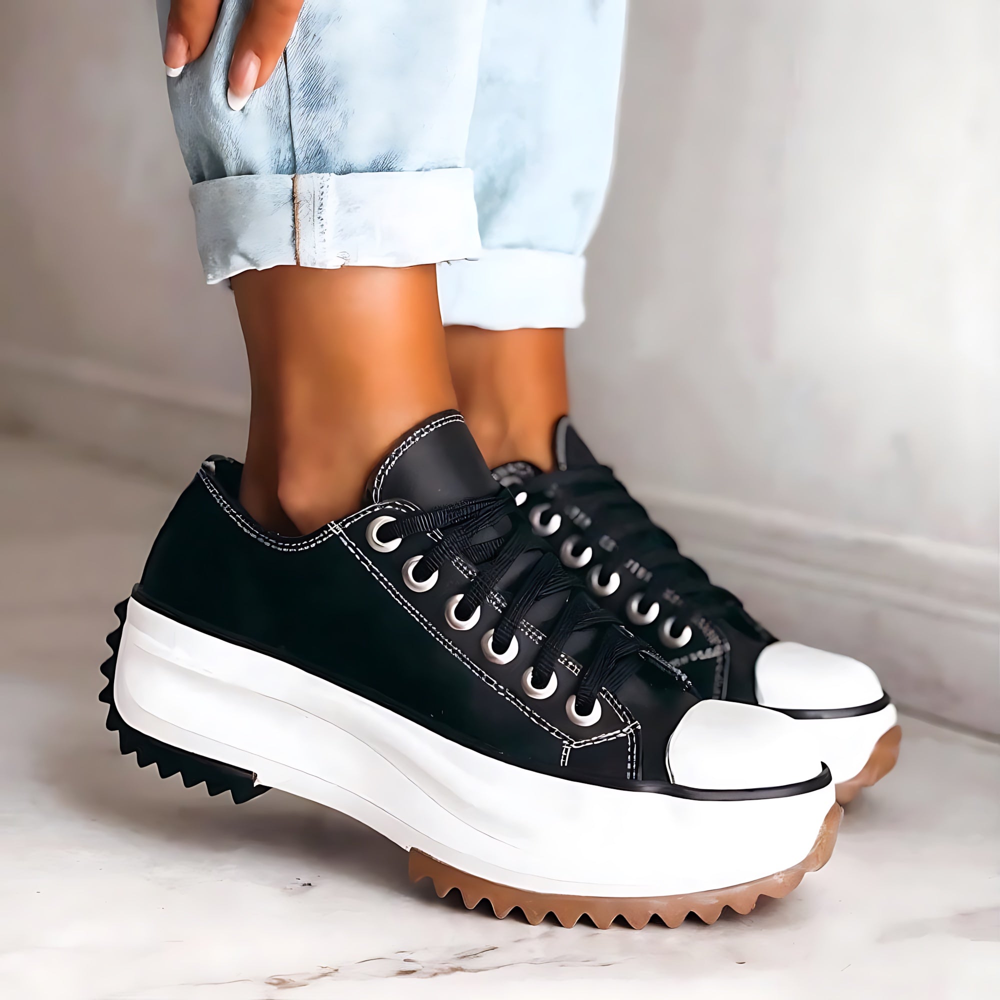 Isla – Lace Up Chunky Sole Platform Sneakers