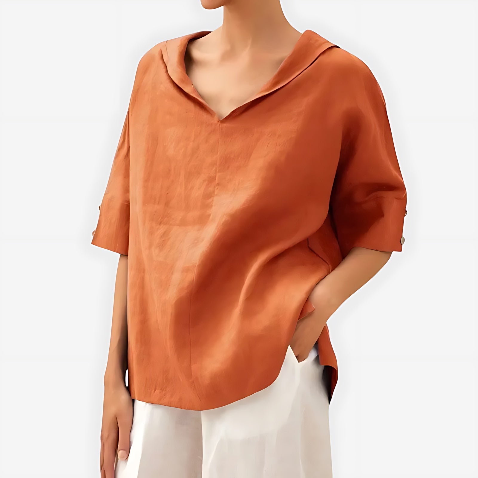 Jolene – V Neck Short Sleeve Blouse