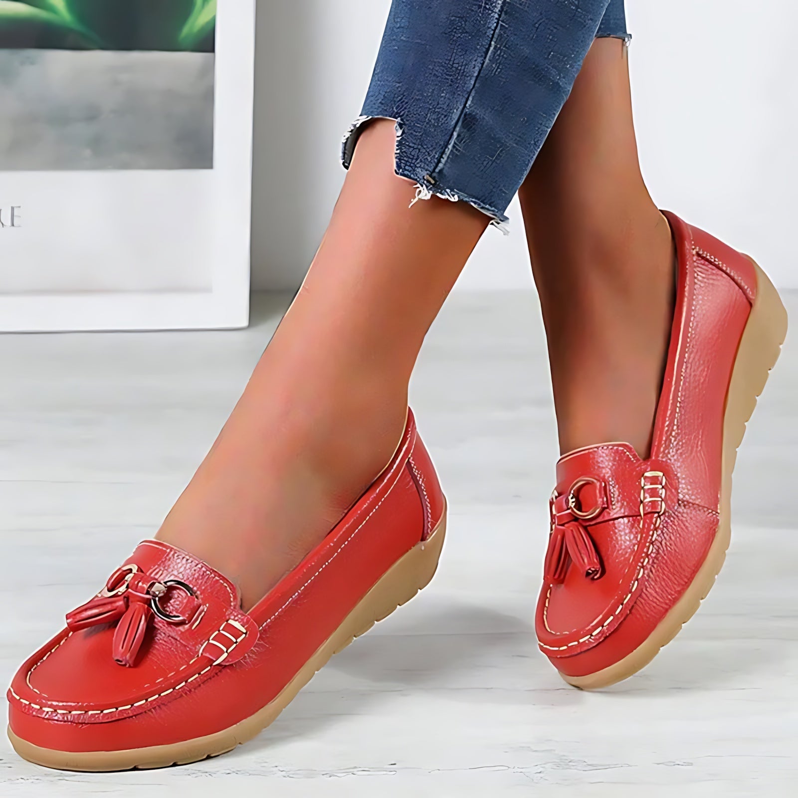 Mabel – Suede Tassel Slip On Loafers