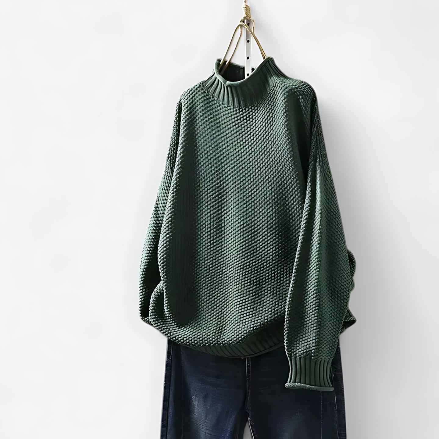 Natalie – Mock Neck Relaxed Knit Sweater
