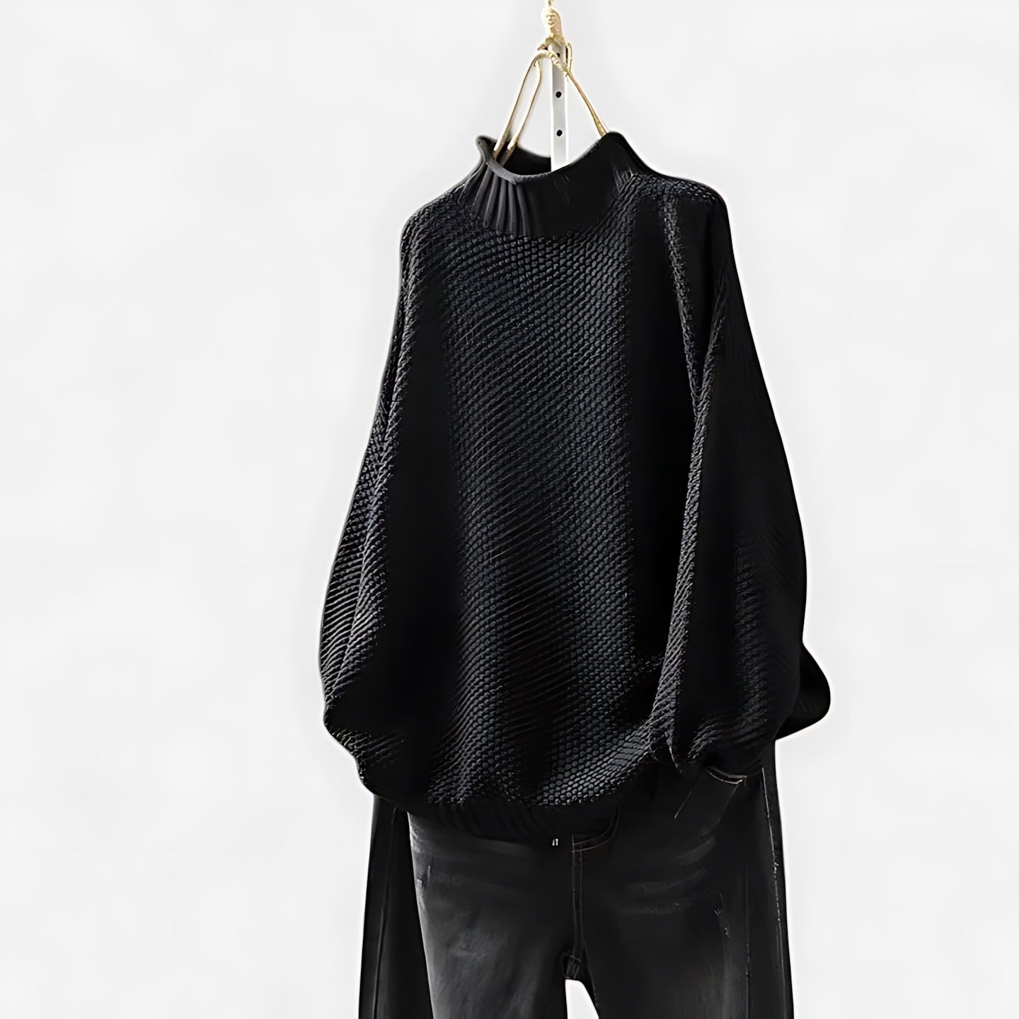 Natalie – Mock Neck Relaxed Knit Sweater