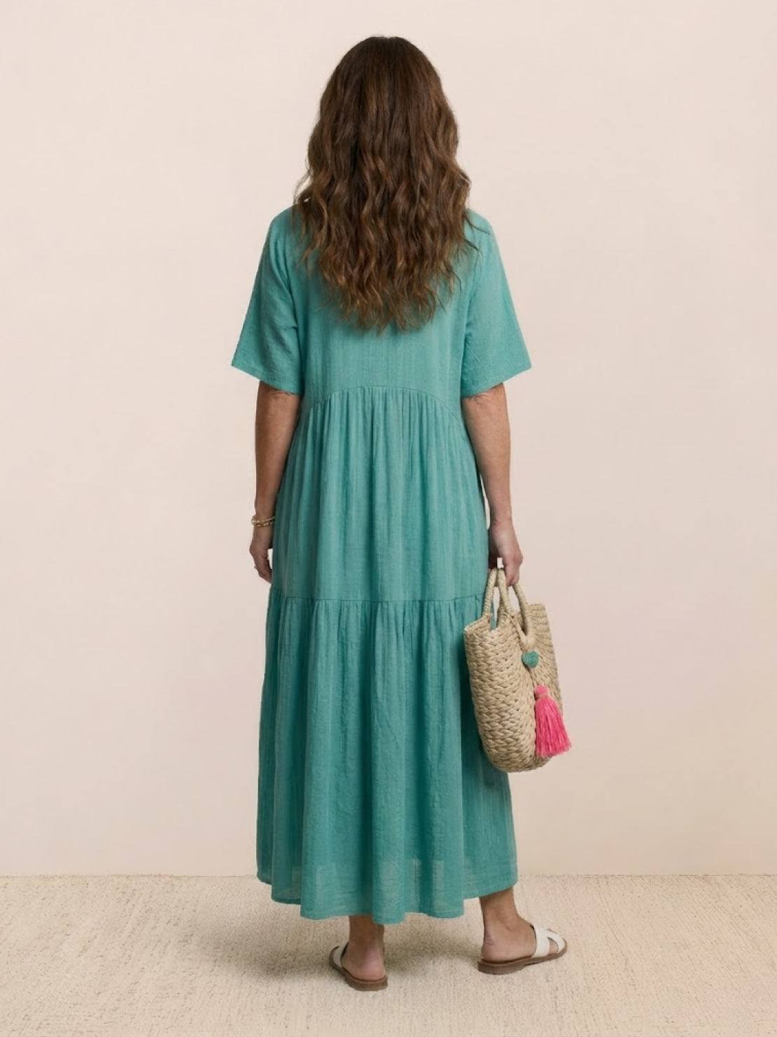 Lottie – V Neck Tiered Swing Summer Maxi Dress
