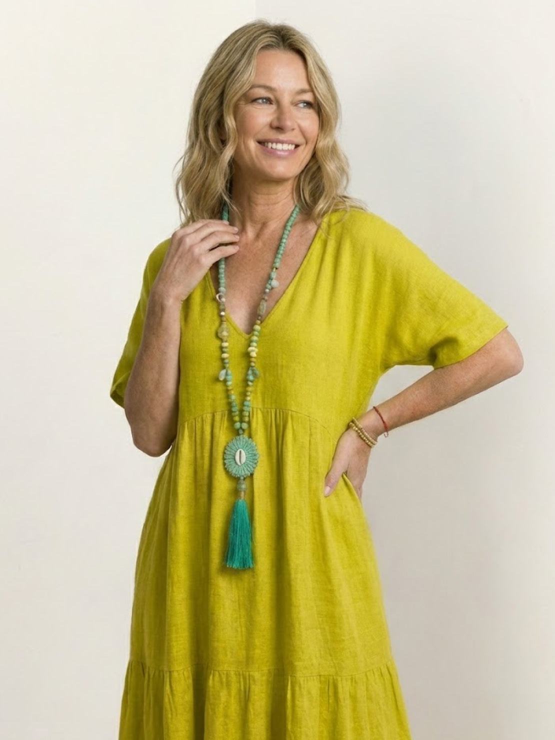 Lottie – V Neck Tiered Swing Summer Maxi Dress