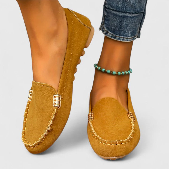 Talia – Suede Slip On Driving Loafers
