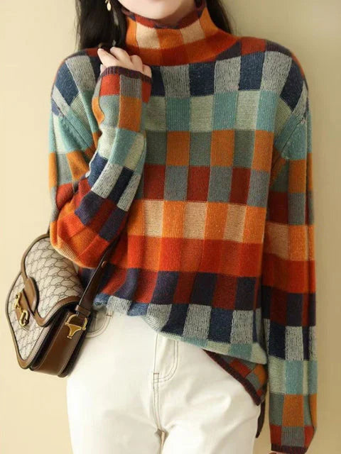 Serena Colorful Plaid Sweater