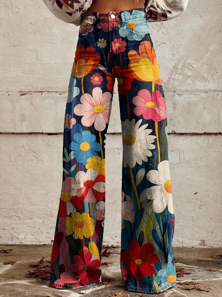 Natasha Colorful Wide Leg Pants