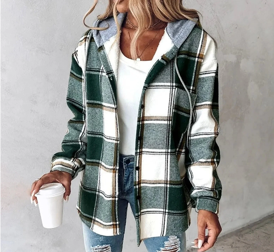 Bria Plaid Hooded Jacket