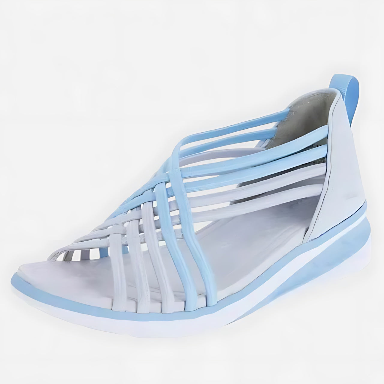 Adeline – Woven Crossover Wedge Sandals