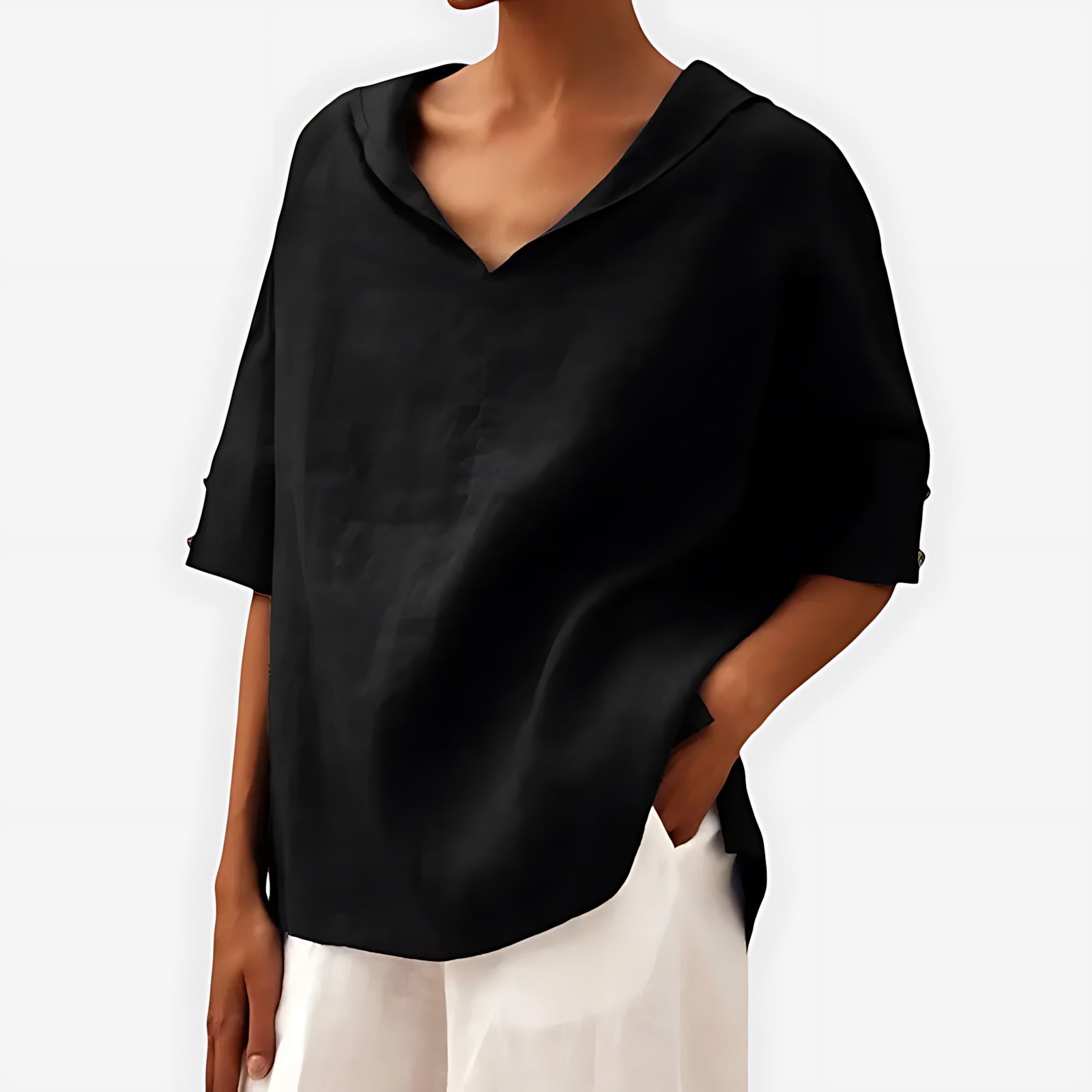 Cara – Notch Neck Short Sleeve Blouse