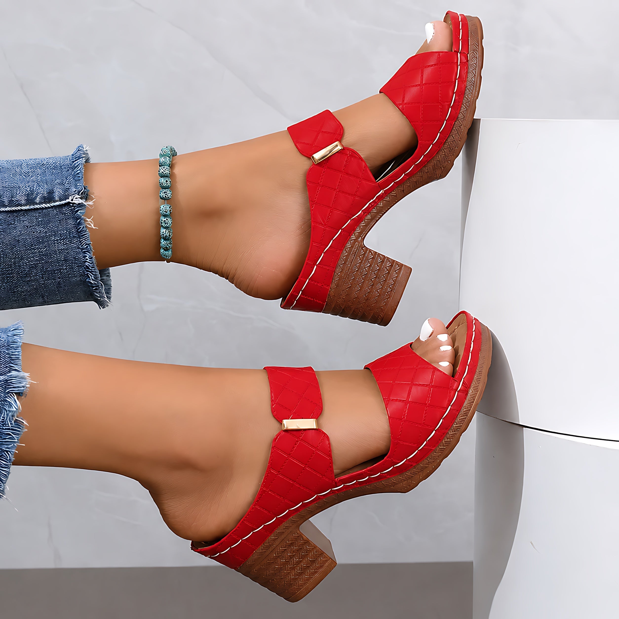 Evelyn – Ankle Strap Chunky Block Heel Sandals