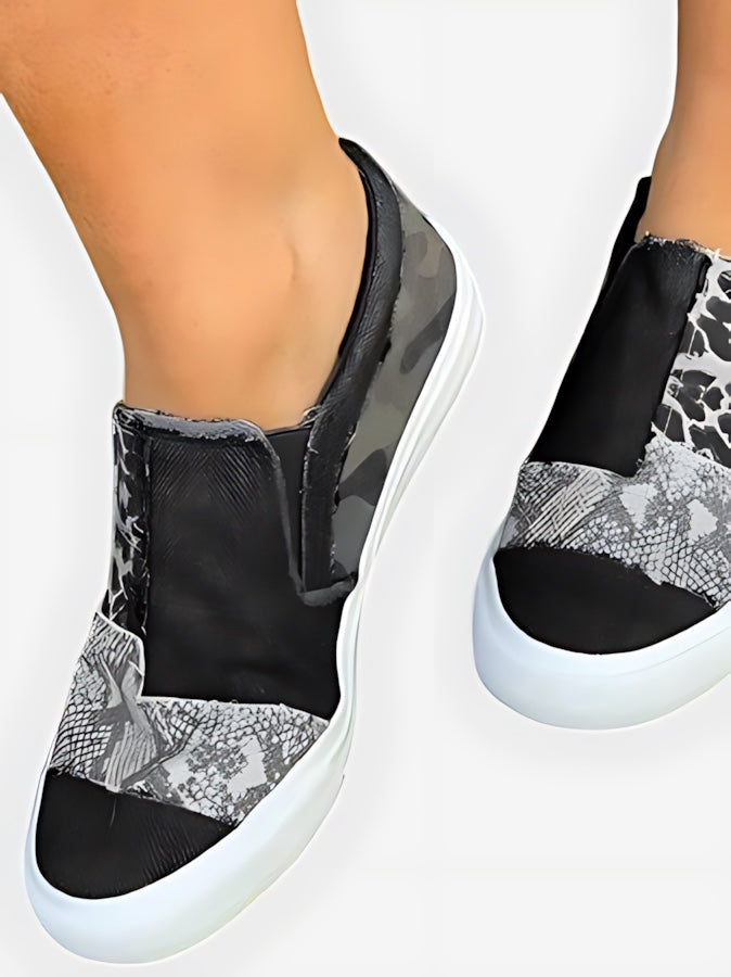 Harriet – Leopard Print Canvas Slip On Sneakers