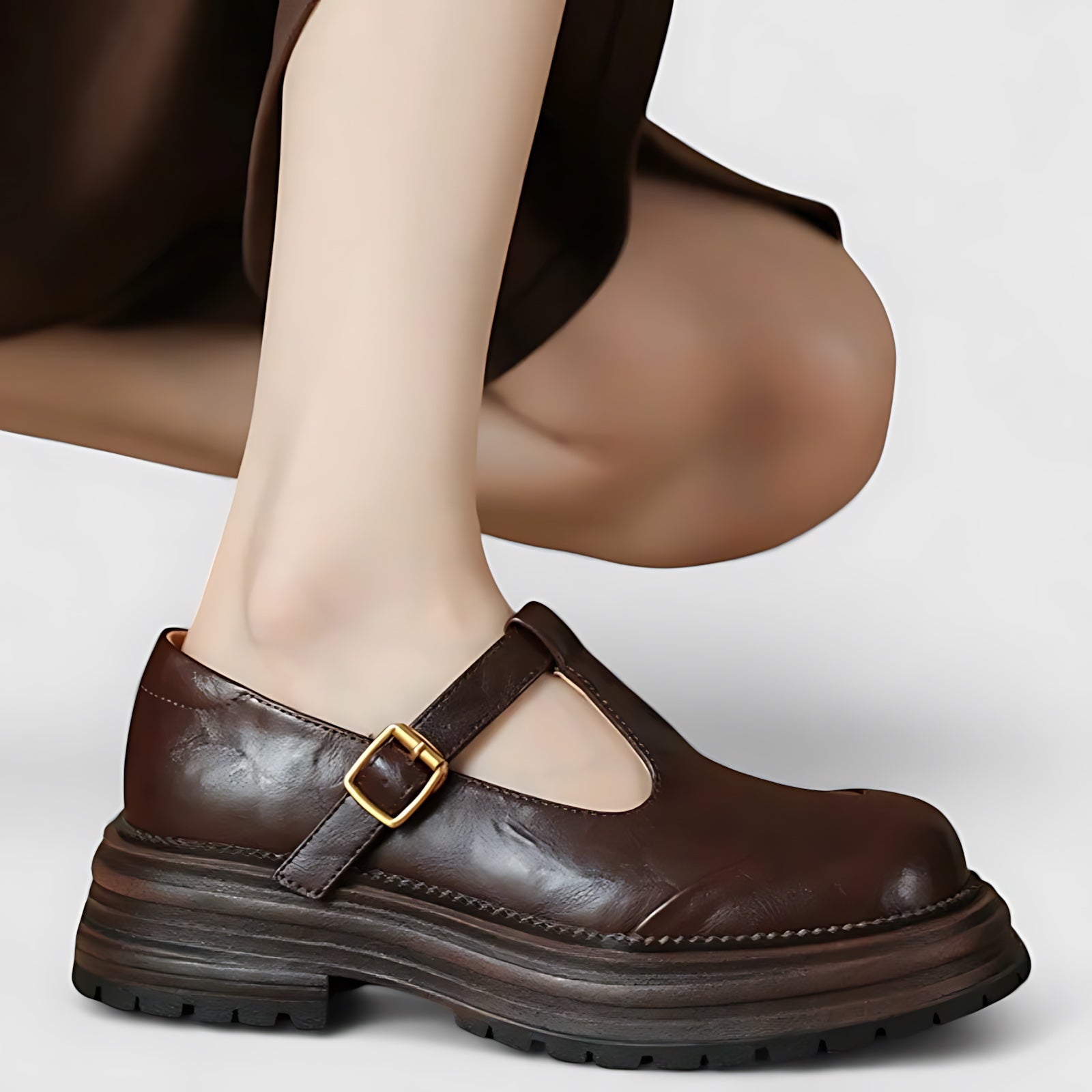 Millie – Brogue T Strap Mary Jane Shoes