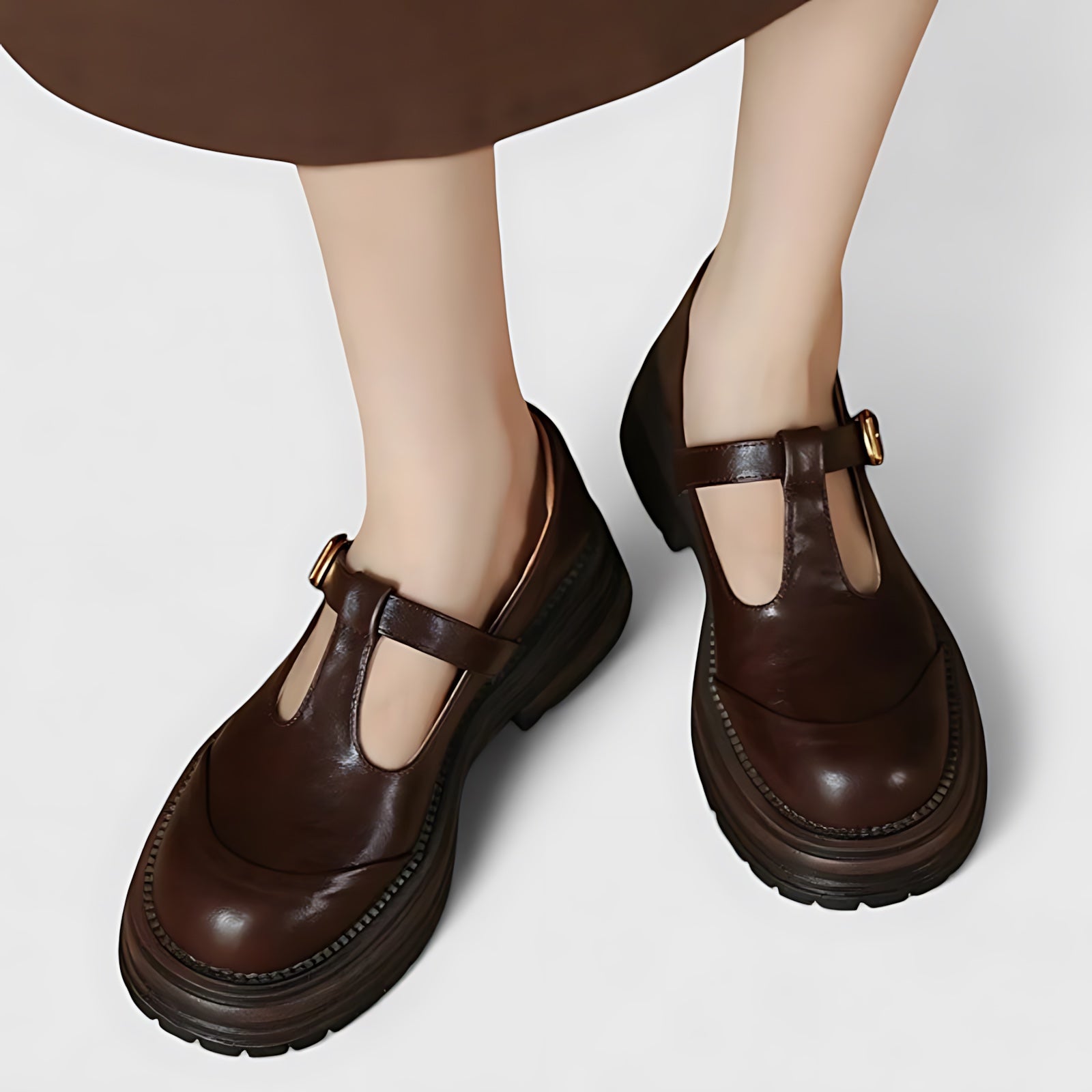 Millie – Brogue T Strap Mary Jane Shoes