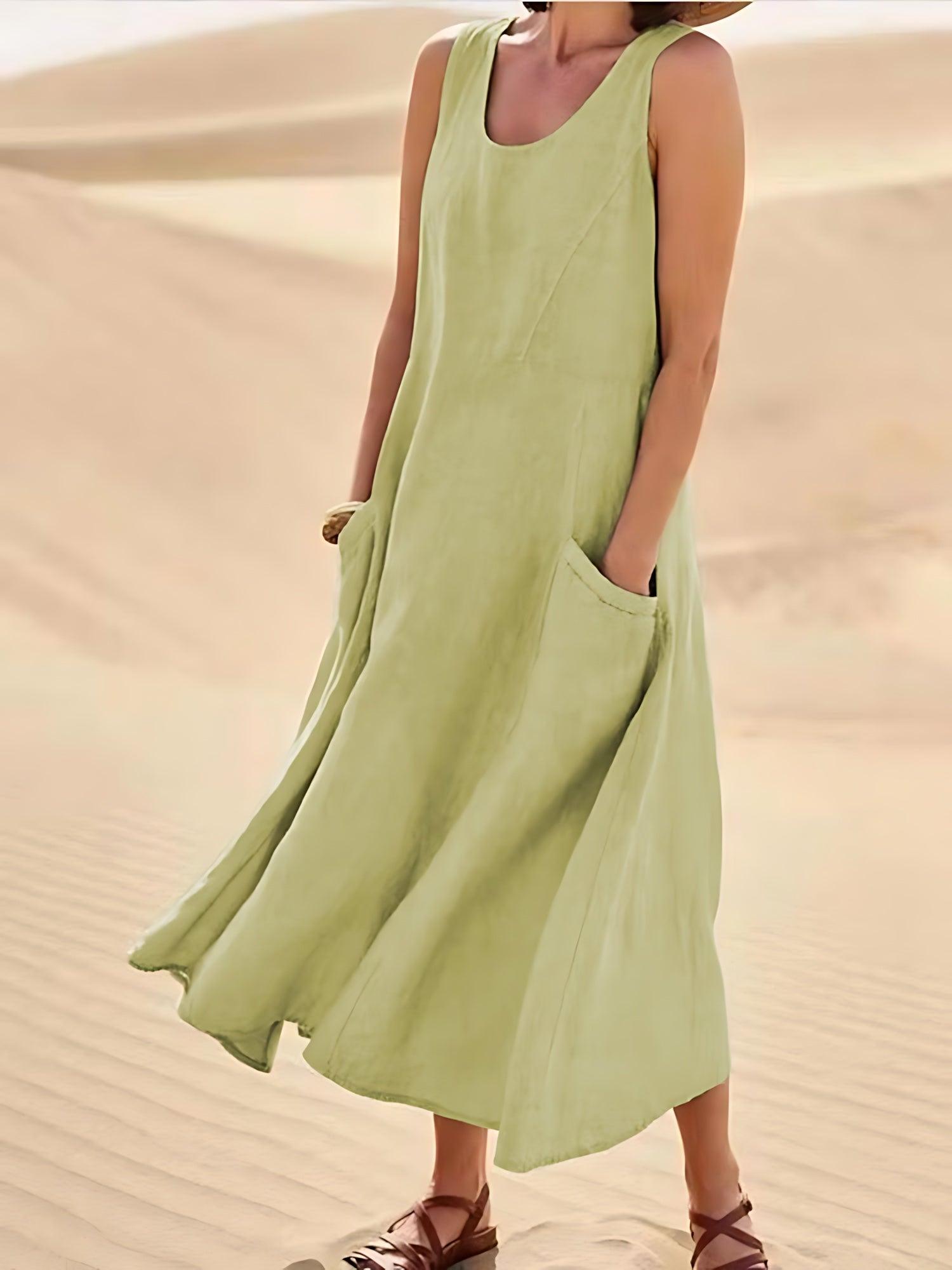 Rylee – Scoop Neck A-Line Summer Maxi Dress