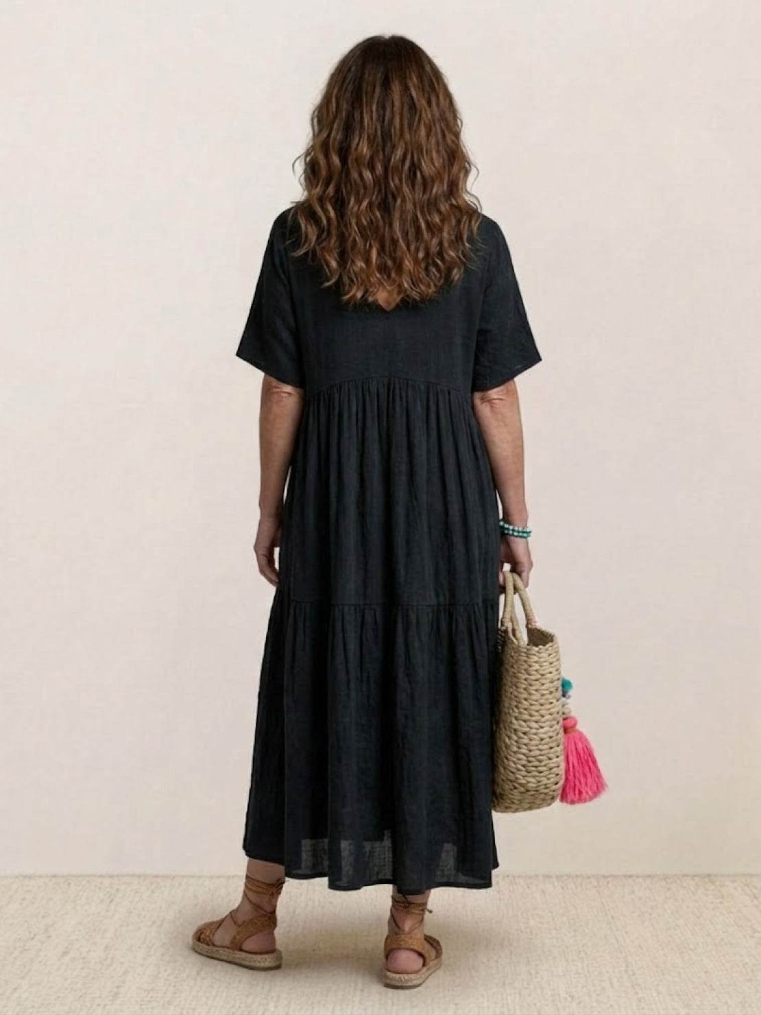 Lottie – V Neck Tiered Swing Summer Maxi Dress